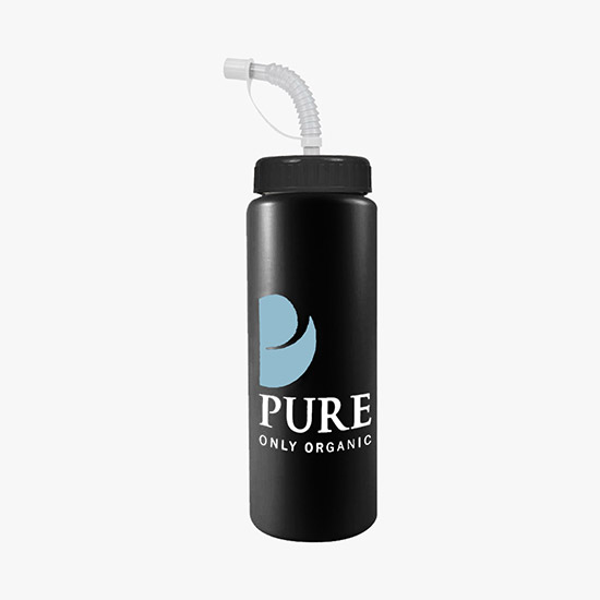 32 oz Guzzler Water Bottle with Straw