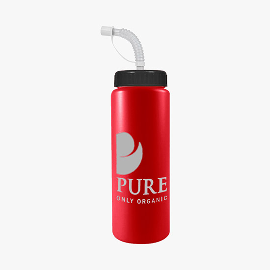 32 oz Guzzler Water Bottle with Straw