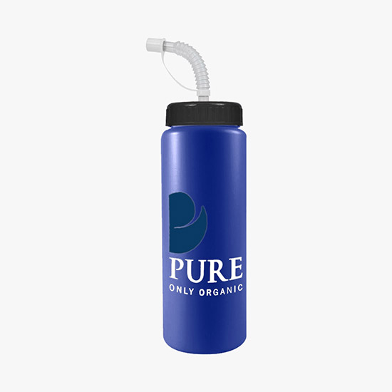 32 oz Guzzler Water Bottle with Straw