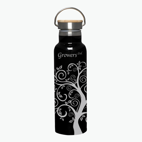 21 oz Tipton Stainless Insulated Bottle with Bamboo Lid - Full Laser