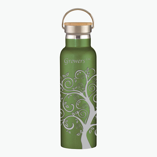 21 oz Tipton Stainless Insulated Bottle with Bamboo Lid - Full Laser