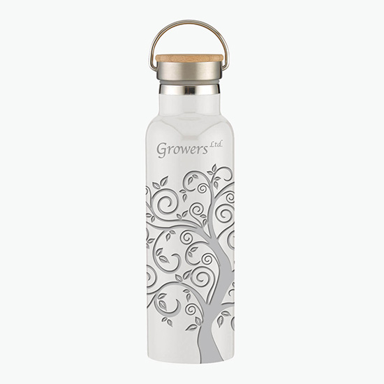 21 oz Tipton Stainless Insulated Bottle with Bamboo Lid - Full Laser