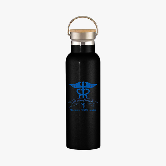 21 oz Tipton Stainless Insulated Bottle with Bamboo Lid - 24-Hour Production