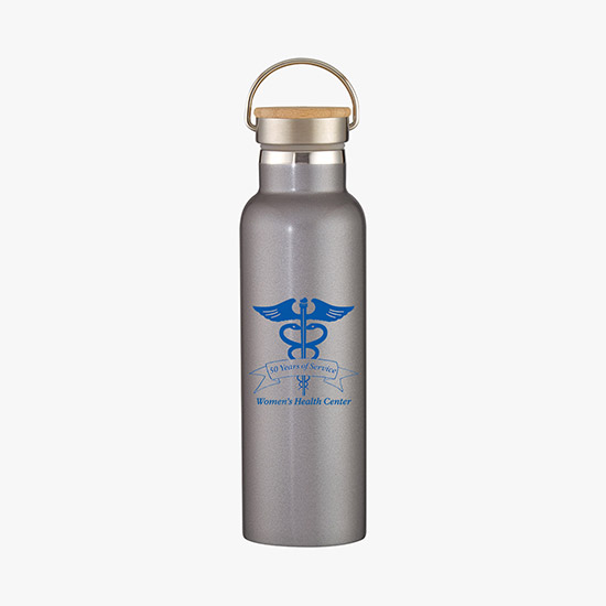 21 oz Tipton Stainless Insulated Bottle with Bamboo Lid - 24-Hour Production