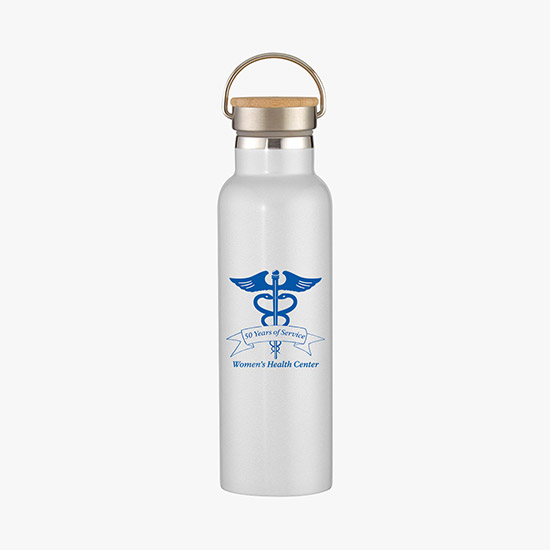 21 oz Tipton Stainless Insulated Bottle with Bamboo Lid - 24-Hour Production