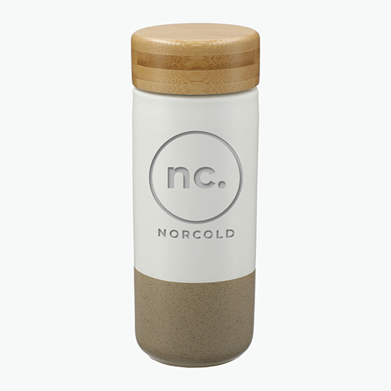 11 oz Arlo Ceramic Tumbler with Bamboo Lid - Engraved