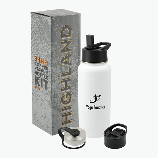 32 oz Highland 3-in-1 Copper Vacuum Bottle Kit - 24-Hour Production
