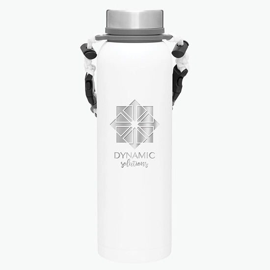 32 oz h2go Copper Vacuum Insulated Pine Bottle with Removable Strap Handle - Engraved
