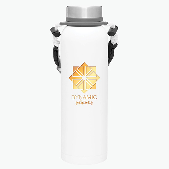 32 oz h2go Copper Vacuum Insulated Pine Bottle with Removable Strap Handle - Foil