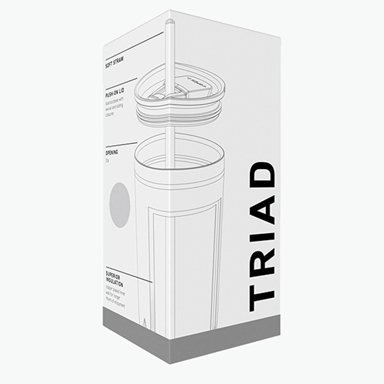 20.9 oz Copper Vacuum Insulated Triad Tumbler with Straw