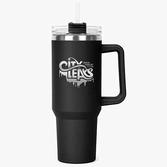 40 oz Hippo Insulated Mug with Straw - Engraved