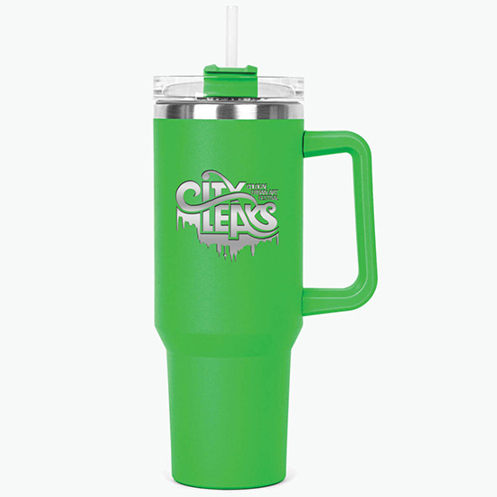 40 oz Hippo Insulated Mug with Straw - Engraved