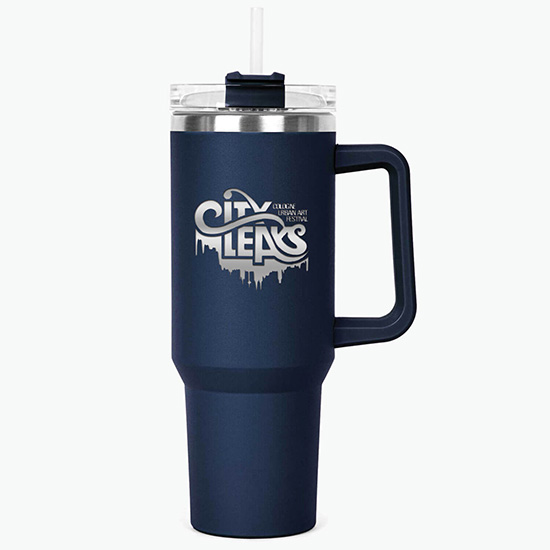 40 oz Hippo Insulated Mug with Straw - Engraved