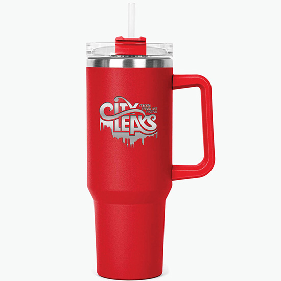 40 oz Hippo Insulated Mug with Straw - Engraved