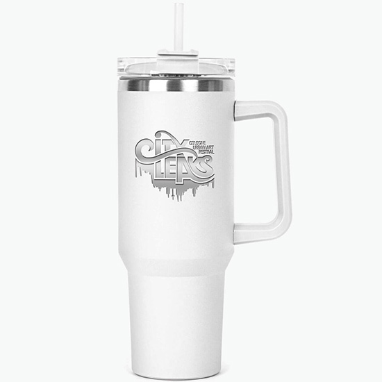 40 oz Hippo Insulated Mug with Straw - Engraved