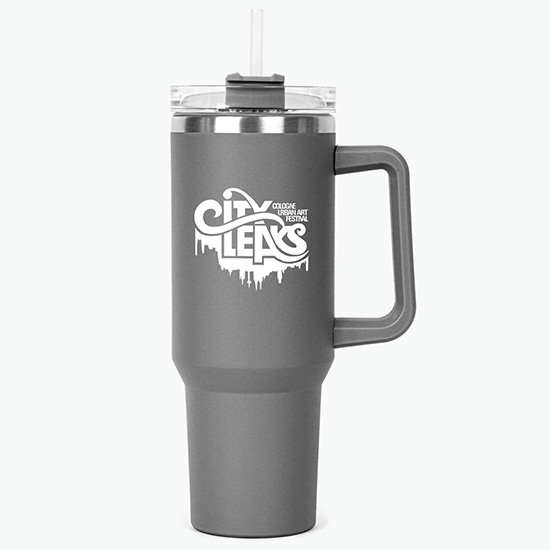 40 oz Hippo Insulated Mug with Straw