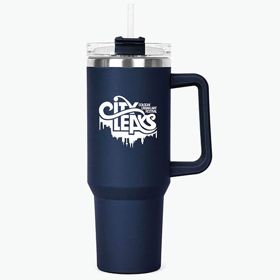 40 oz Hippo Insulated Mug with Straw