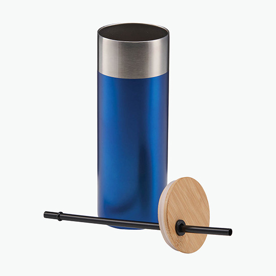 20 oz. Stainless Steel Tumbler with Bamboo Lid & Straw