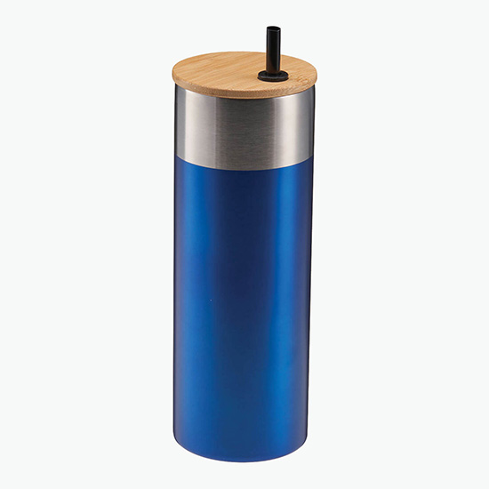 20 oz. Stainless Steel Tumbler with Bamboo Lid & Straw