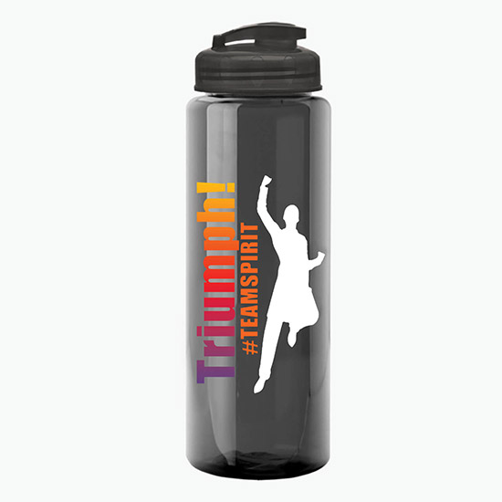 32 oz Guzzler Water Bottle with USA Flip Lid - Full Color