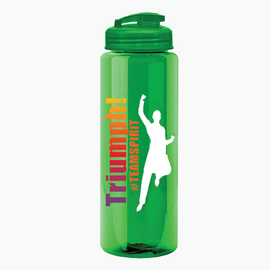 32 oz Guzzler Water Bottle with USA Flip Lid - Full Color
