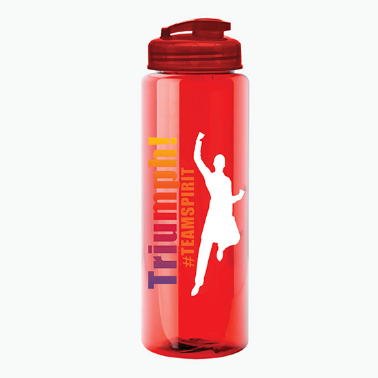 32 oz Guzzler Water Bottle with USA Flip Lid - Full Color