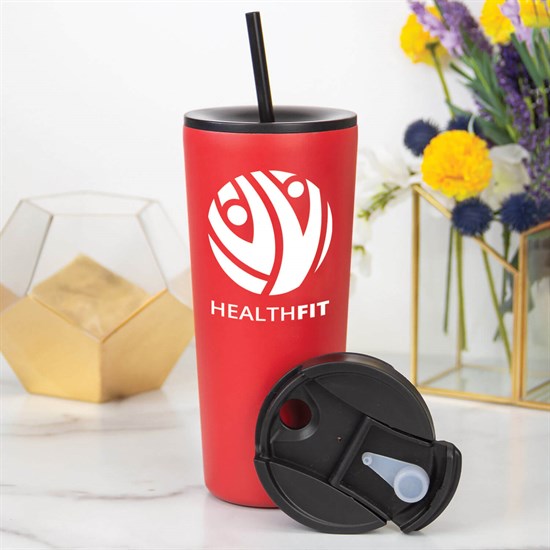 22 oz Versa Vacuum Tumbler with Two Lids - 24-Hour Production