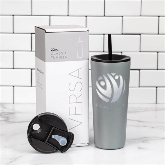 22 oz Versa Vacuum Tumbler with Two Lids - Engraved