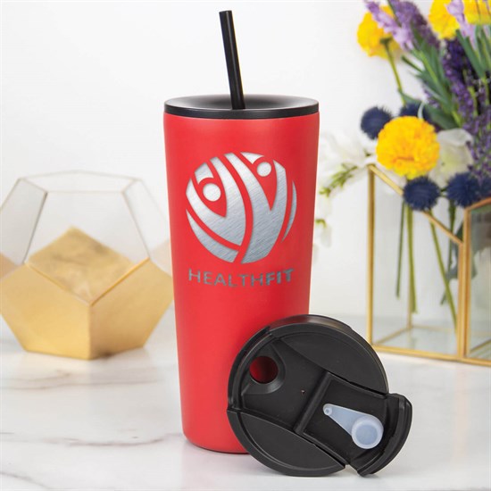 22 oz Versa Vacuum Tumbler with Two Lids - Engraved