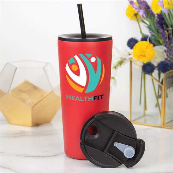 22 oz Versa Vacuum Tumbler with Two Lids - Full Color