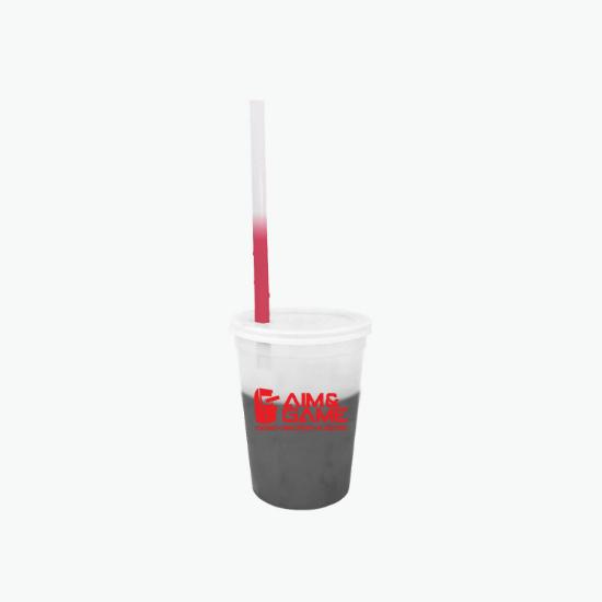 12 oz Mood Color Change Stadium Cup with Lid and Straw - 24-Hour Production
