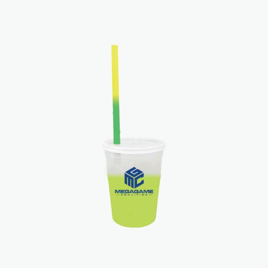 12 oz Mood Color Change Stadium Cup with Lid and Straw - 24-Hour Production