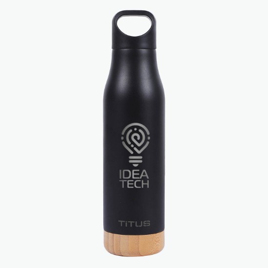 17 oz TiTUS® Stainless Steel Water Bottle with Wood Base