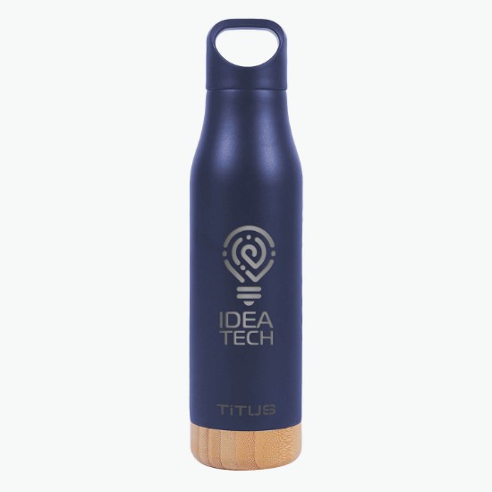 17 oz TiTUS® Stainless Steel Water Bottle with Wood Base
