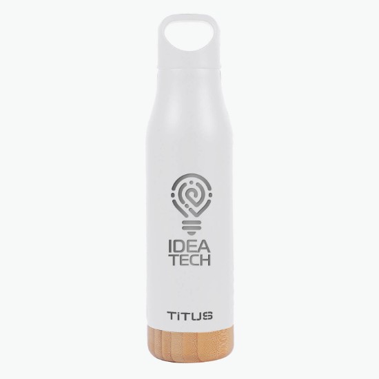 17 oz TiTUS® Stainless Steel Water Bottle with Wood Base
