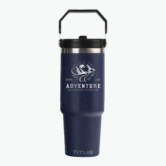 30 oz TiTUS® Double Wall Stainless Steel Insulated Flip Straw Tumbler