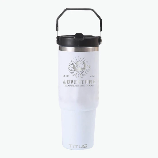 30 oz TiTUS® Double Wall Stainless Steel Insulated Flip Straw Tumbler