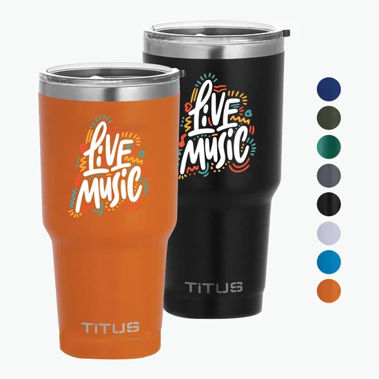 30 oz TiTUS® Double Wall Stainless Steel Insulated Tumbler - Full Color