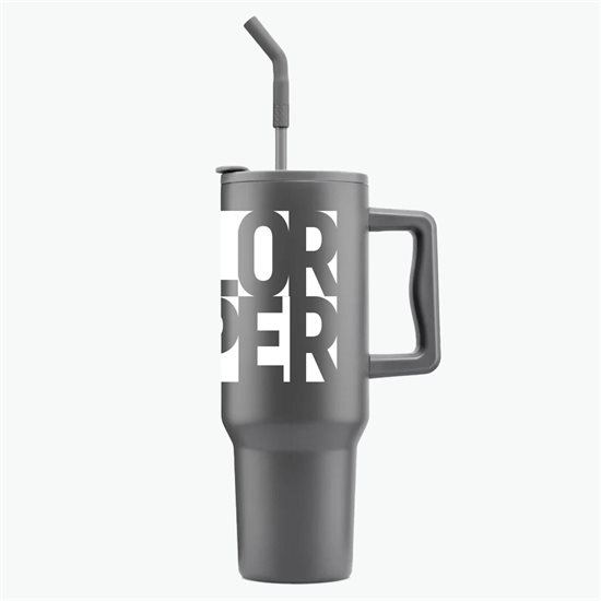 40 oz LeGrande Recycled Tumbler with Handle and Straw