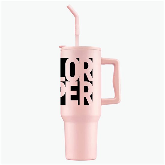 40 oz LeGrande Recycled Tumbler with Handle and Straw