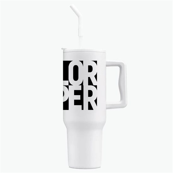 40 oz LeGrande Recycled Tumbler with Handle and Straw