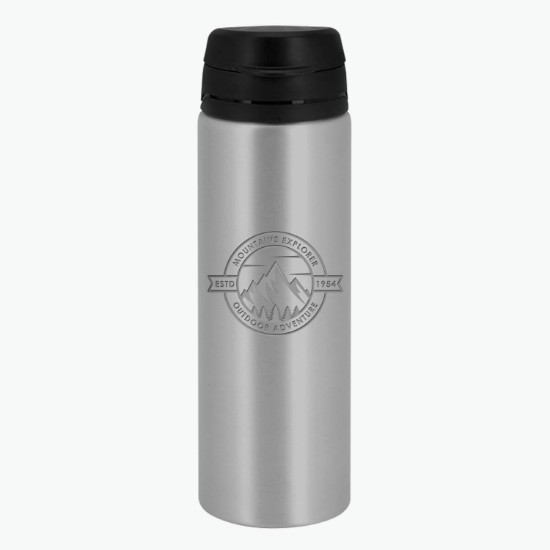 FastFlow Recycled Aluminum Bottle with Flip Lid - 20 oz - Engraved - 24-Hour Production