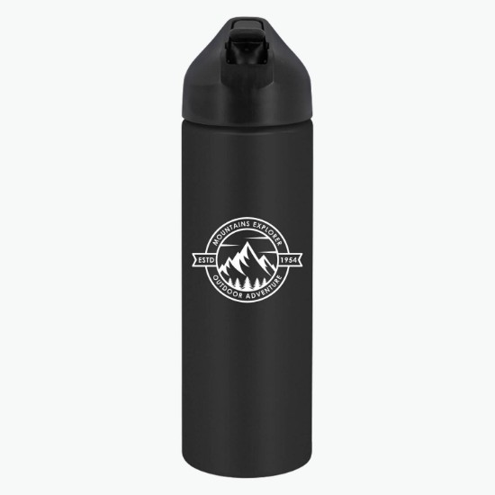 FastFlow Recycled Aluminum Bottle with Straw Lid - 20 oz - 24-Hour Production