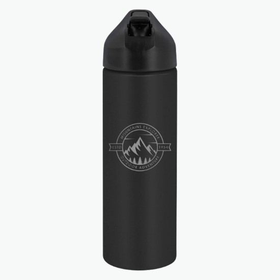 FastFlow Recycled Aluminum Bottle with Straw Lid - 20 oz - Engraved - 24-Hour Production