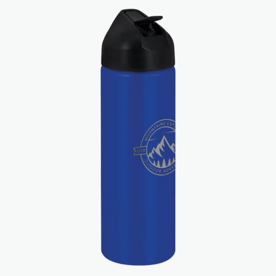 FastFlow Recycled Aluminum Bottle with Straw Lid - 20 oz - Engraved