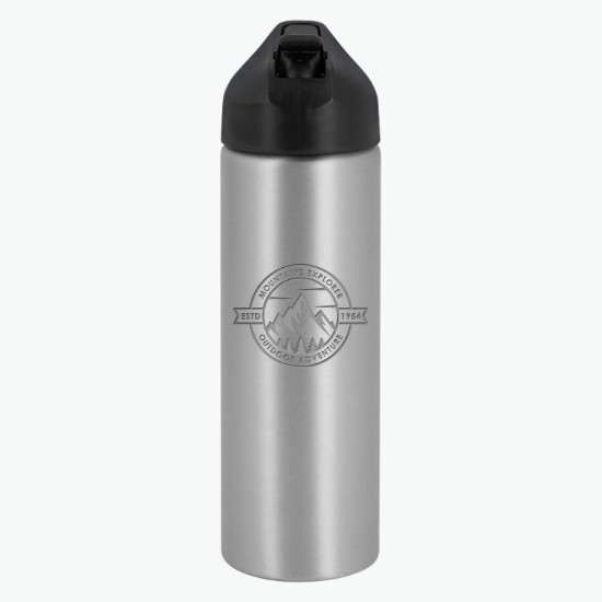 FastFlow Recycled Aluminum Bottle with Straw Lid - 20 oz - Engraved - 24-Hour Production