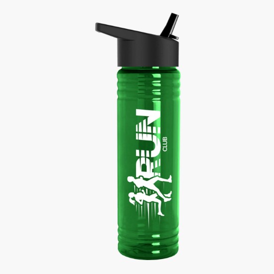 24 oz. UpCycle Slim Fit rPET Bottle with Flip Straw Lid