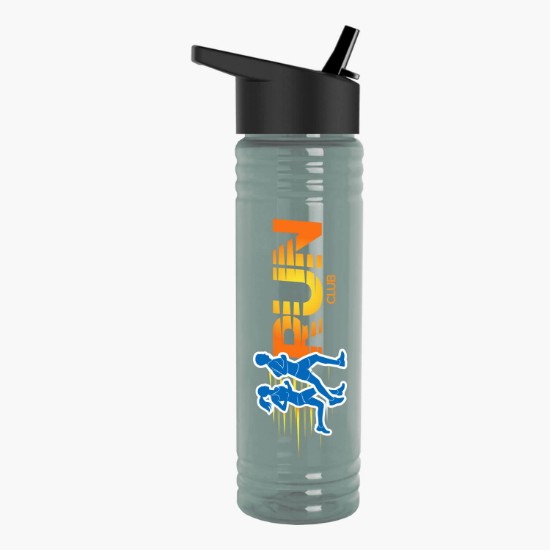 24 oz. UpCycle Slim Fit rPET Bottle with Flip Straw Lid - Full Color