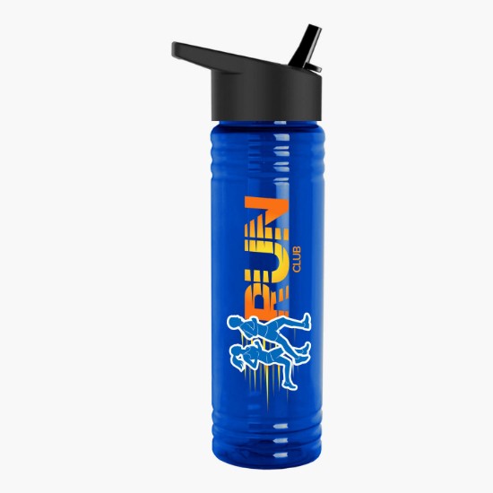 24 oz. UpCycle Slim Fit rPET Bottle with Flip Straw Lid - Full Color