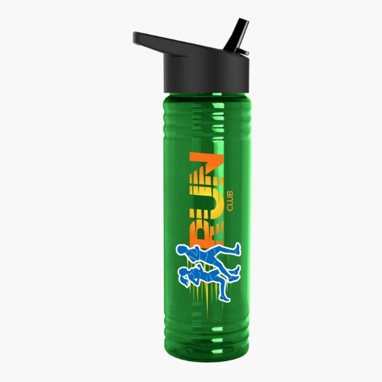 24 oz. UpCycle Slim Fit rPET Bottle with Flip Straw Lid - Full Color
